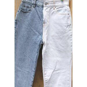 PacSun Women's Straight Jean 2 25 Blue White Leg High Rise Denim Wash